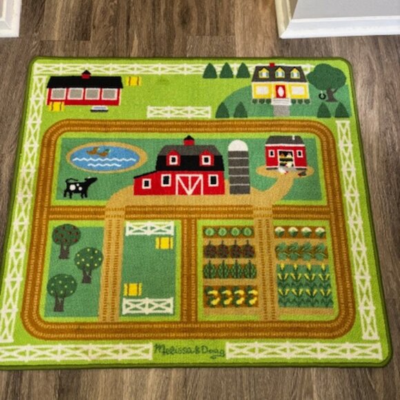 Melissa & Doug Other - Melissa & Doug Round the Barnyard Play Mat Rug 35"x39"